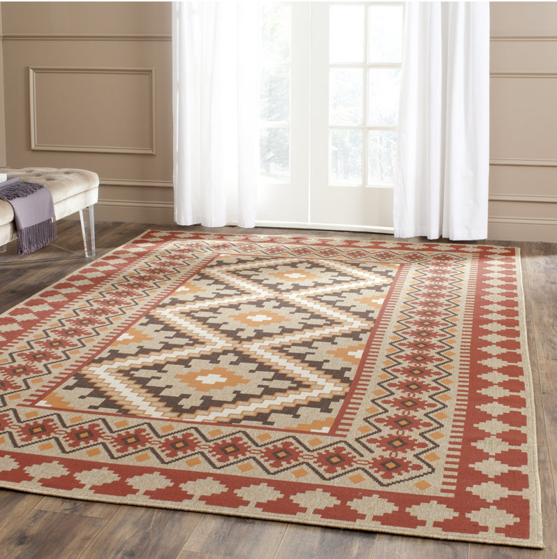 AlpenHome Cowley Beige/Red Indoor/Outdoor Area Rug & Reviews Wayfair
